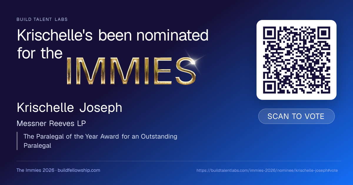 Branded share card — Paralegal of the Year